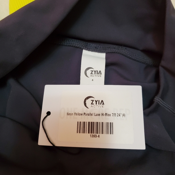 New Zyia Neon Yellow Parallel Luxe Hi-Rise 7/8 24" Size 4 - Picture 11 of 14